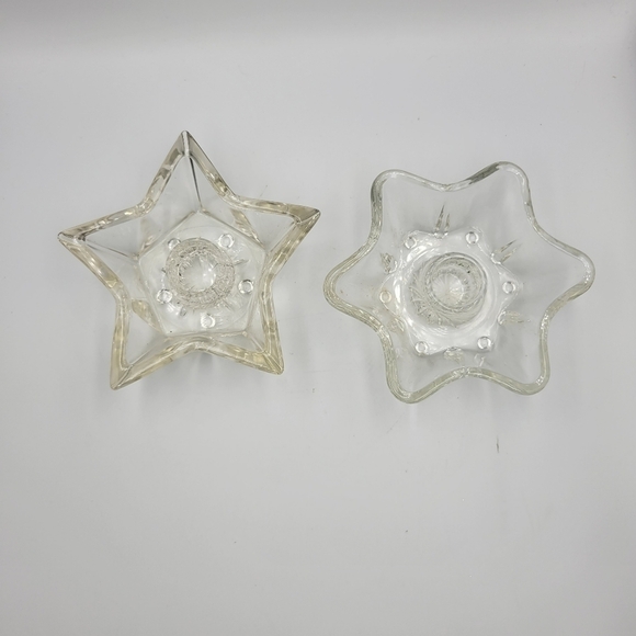 Vintage Other - Vintage Clear Glass Taper Candle Holders - set of 2